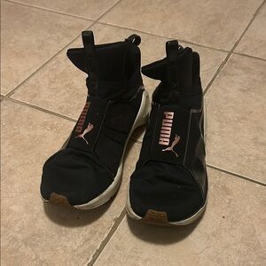 Puma Black and White High-Top Sneakers